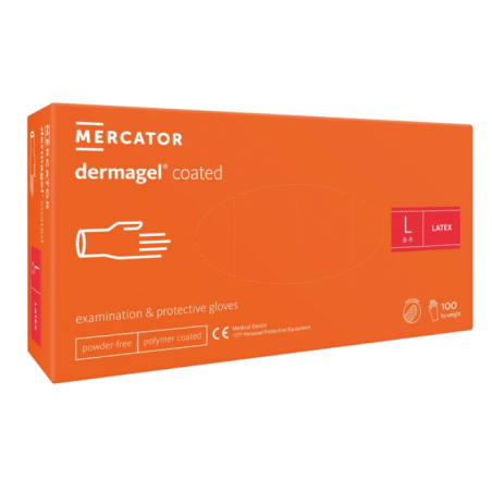 Rękawice lateksowe DERMAGEL coated