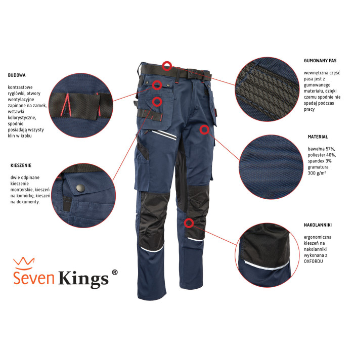 Spodnie robocze do pasa SEVEN KINGS PRO