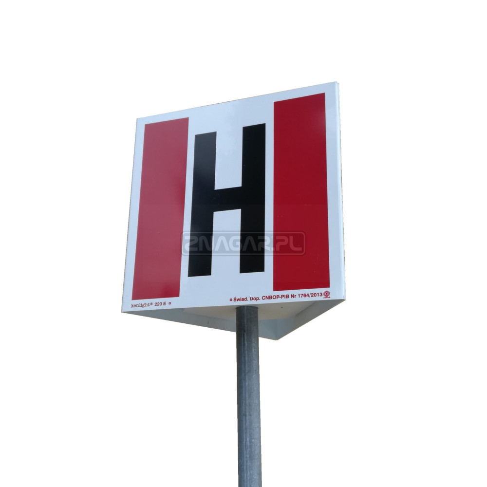 ZNAK PRZESTRZENNY HYDRANT 250x250 Z METALOWYM SŁUPKIEM
