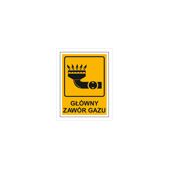 TABLICZKA BUDOWLANA GŁÓWNY ZAWÓR GAZU 870 M-01 TECHEM