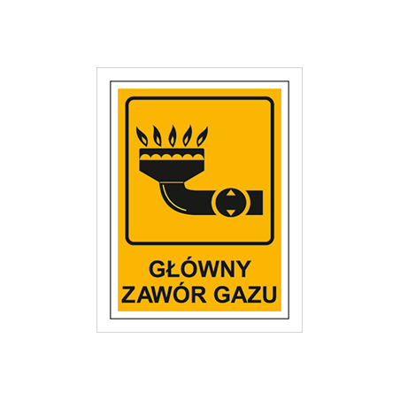 TABLICZKA BUDOWLANA GŁÓWNY ZAWÓR GAZU 870 M-01 TECHEM