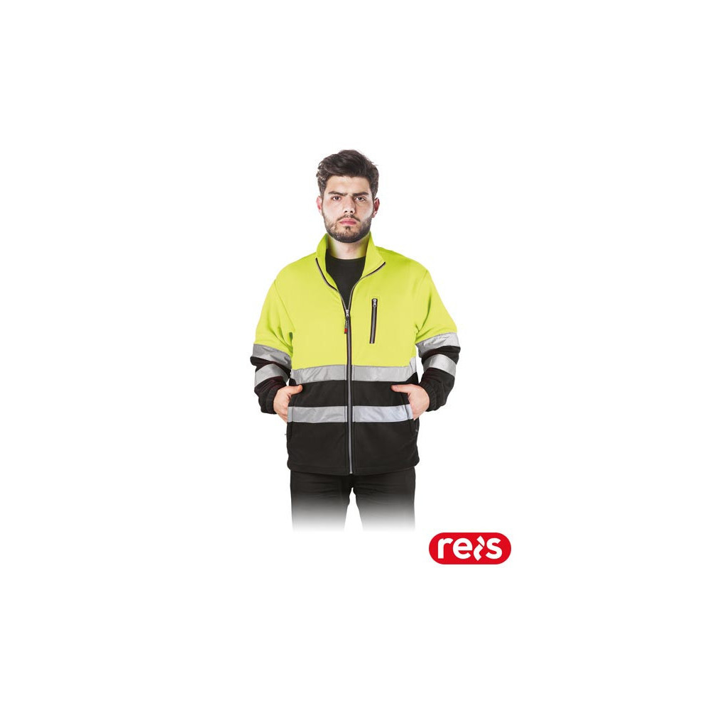 BLUZA POLARAOWA ROBOCZA  POLSTRIP REIS ŻÓŁTO CZARNA RAWPOL