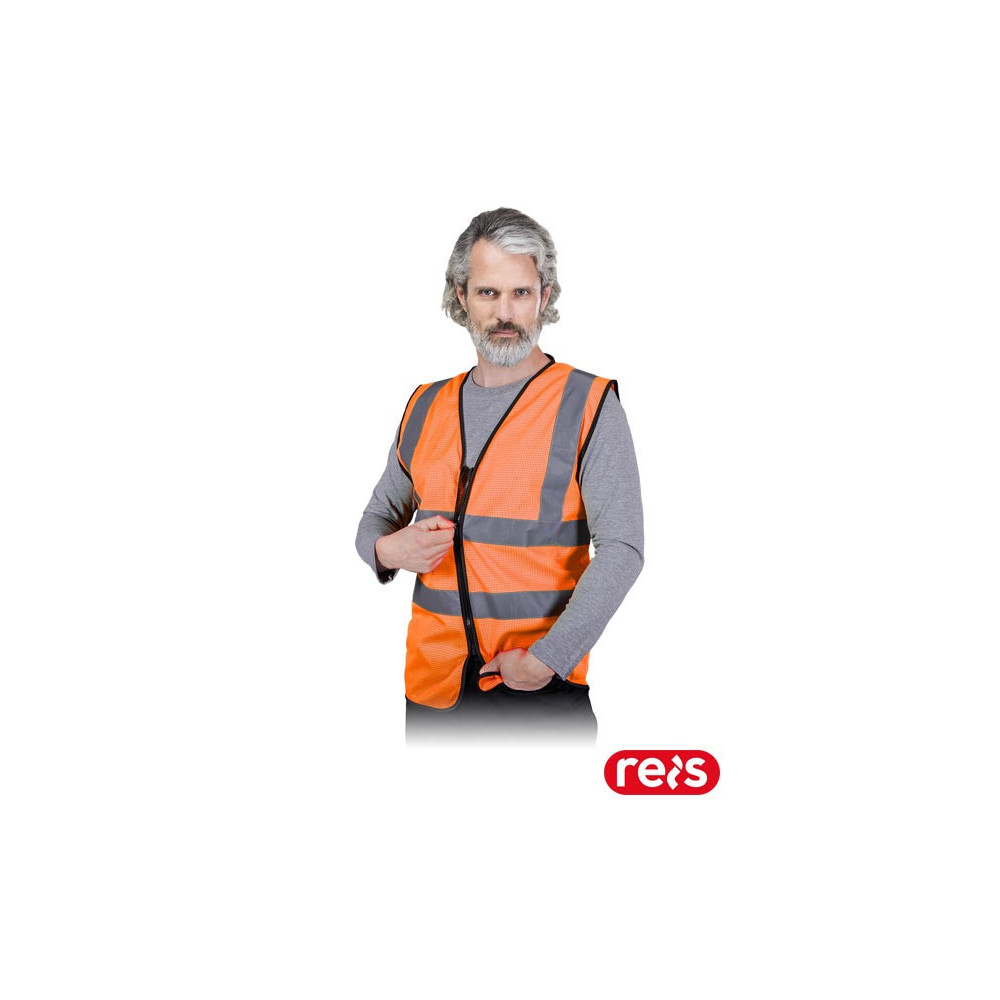 Kamizelka ostrzegawcza z zamkiem błyskawicznym KOSMESHZIP REIS RAWPOL
